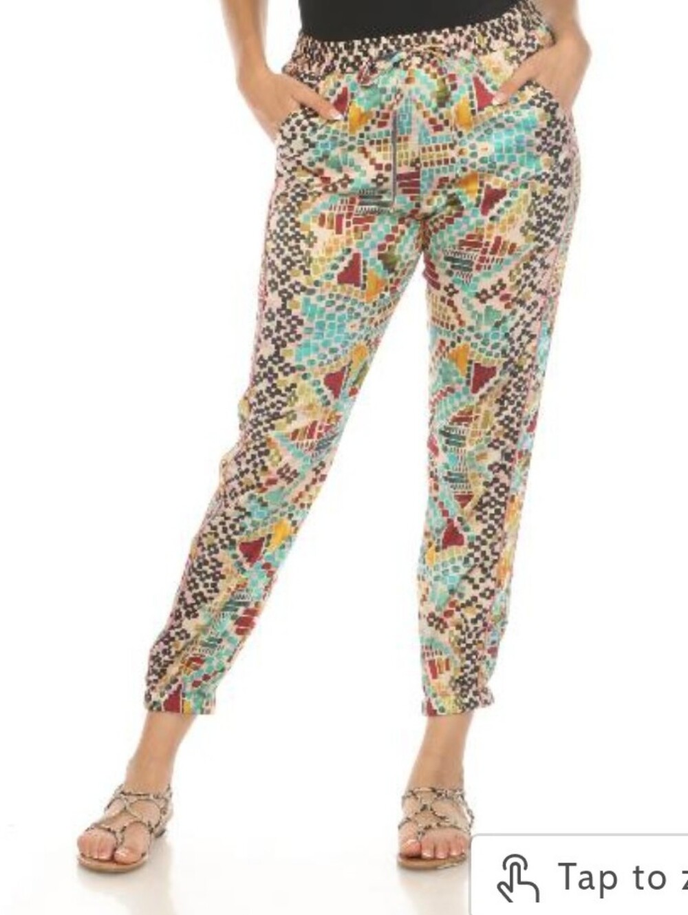 NWT Johnny Was Genora silk-blend joggers Size Medium 4 Pockets 295$ MSRP